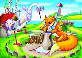 Сказки для малышей: Лиса и журавль Сказки для малышей: Лиса и журавль